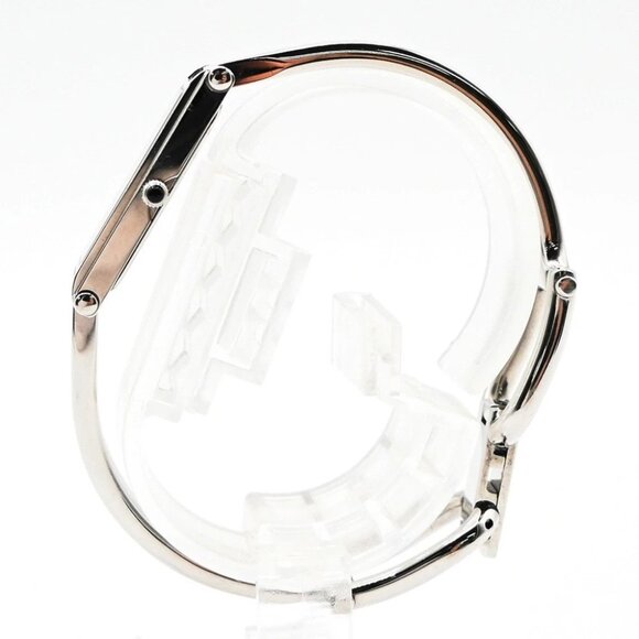 GUCCI 1500L Quartz Bangle Bracelet Watch Stainless Steel Silver Black 68LC574 main image 8
